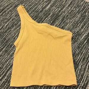 Nikibiki Yellow One Shoulder Ribbed Tank